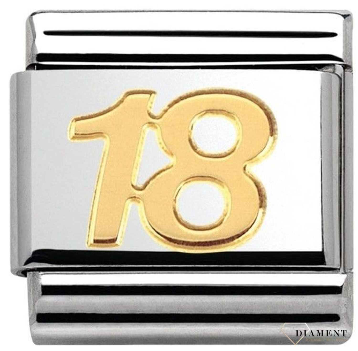 Nomination - Link 18K zawieszka złoto '18' 030109 34 biżuteria nomination nomination zawieszki nomination baza.jpg